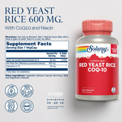 Close-up of SOLARAY Red Yeast Rice CoQ10 packaging