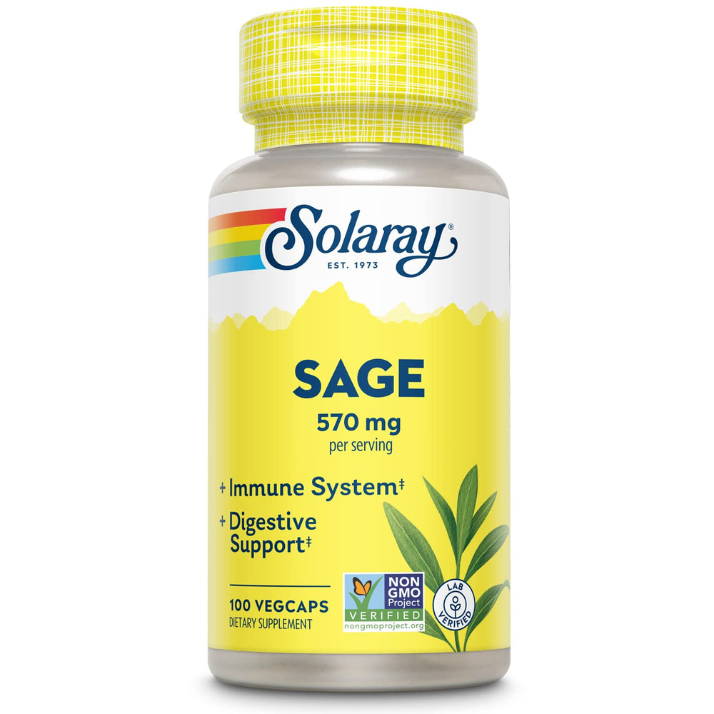 SOLARAY Sage Leaf 570mg bottle label