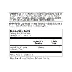Non-GMO, vegan and lab-verified seal on Sage Leaf packaging