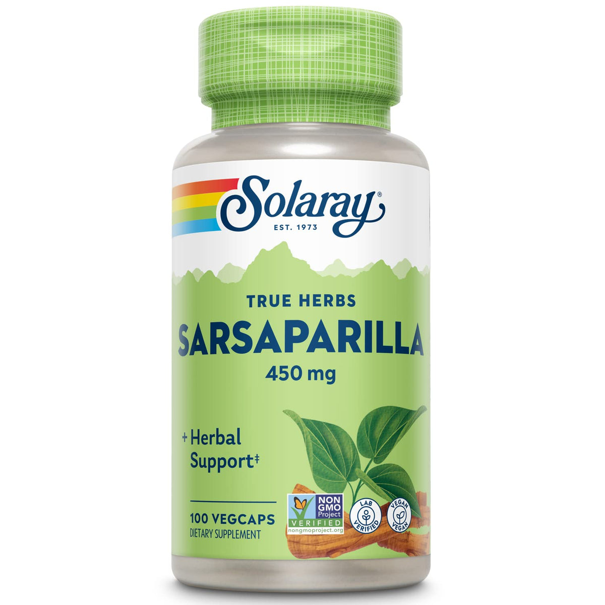 SOLARAY Sarsaparilla Root 450 mg bottle label