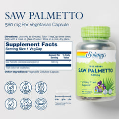 Saw Palmetto berry ingredients and 580 mg per serving