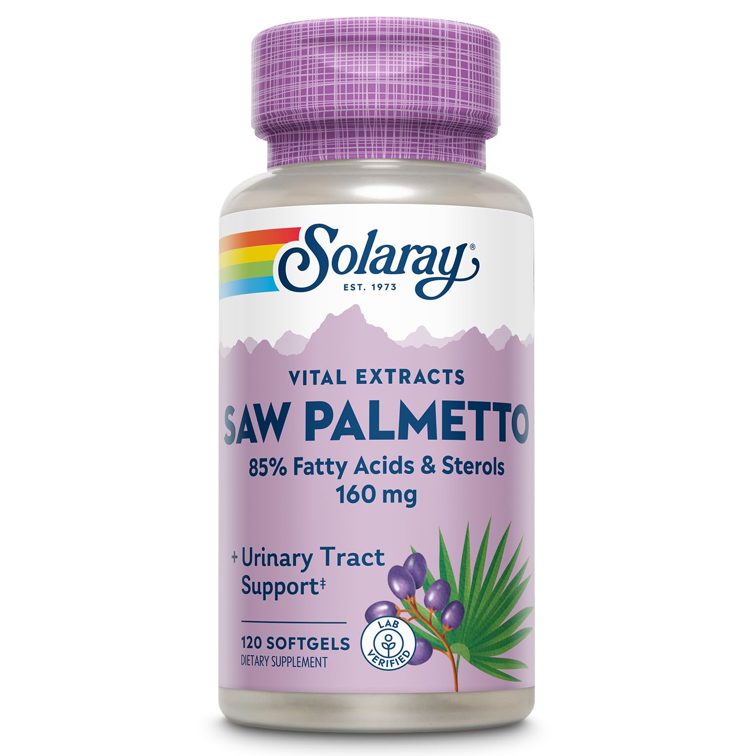 SOLARAY Saw Palmetto Extract bottle with 120 softgels