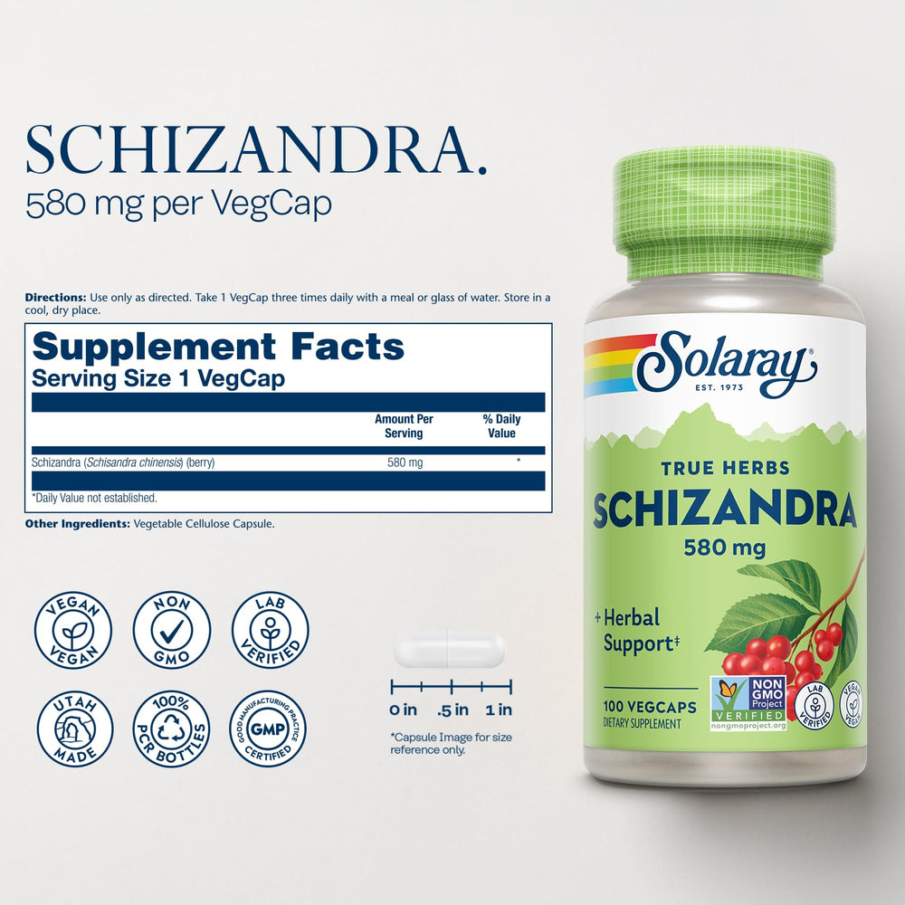 Schisandra berries close-up used in SOLARAY supplement