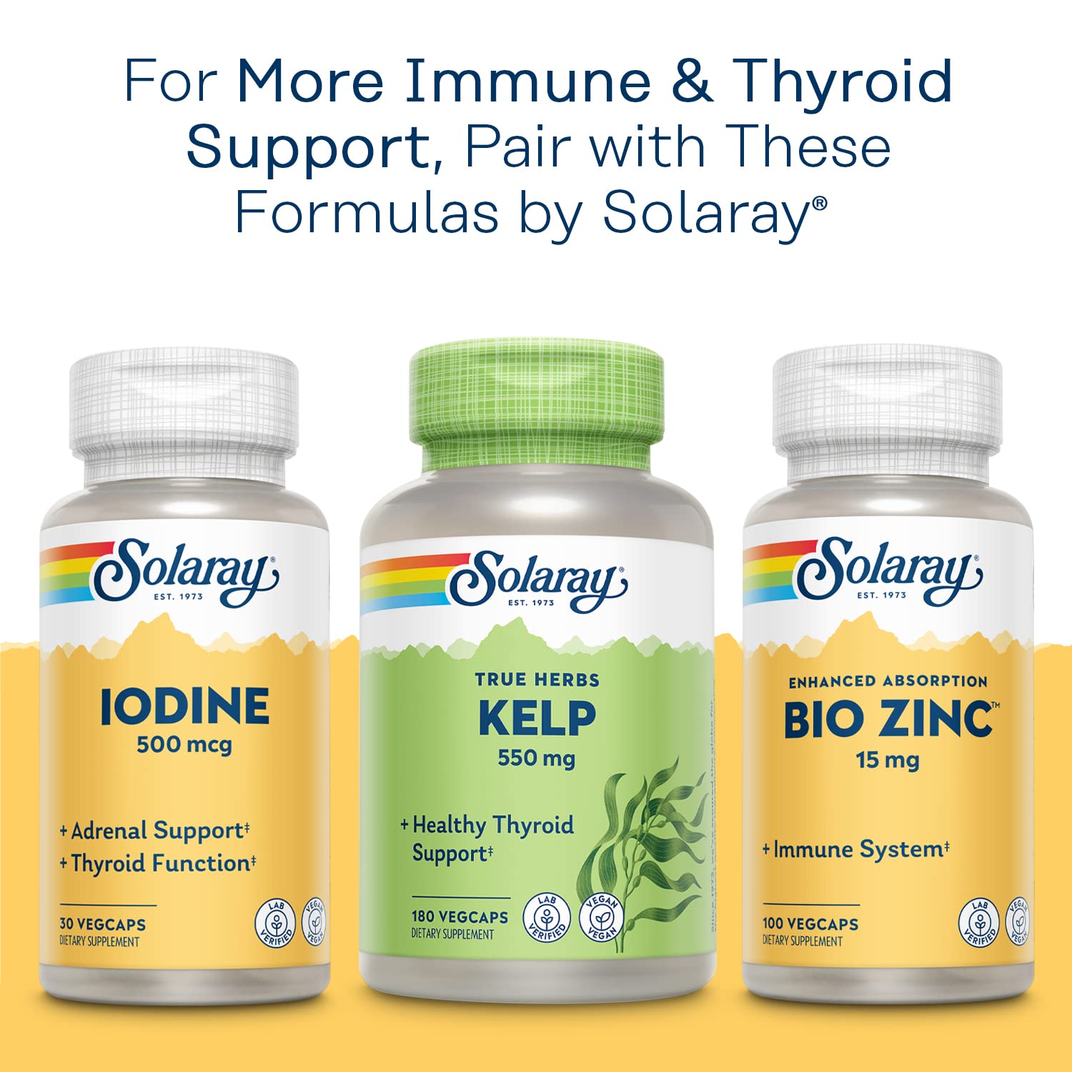 Concept image showing immune support, thyroid health and antioxidants with Solaray Selenium
