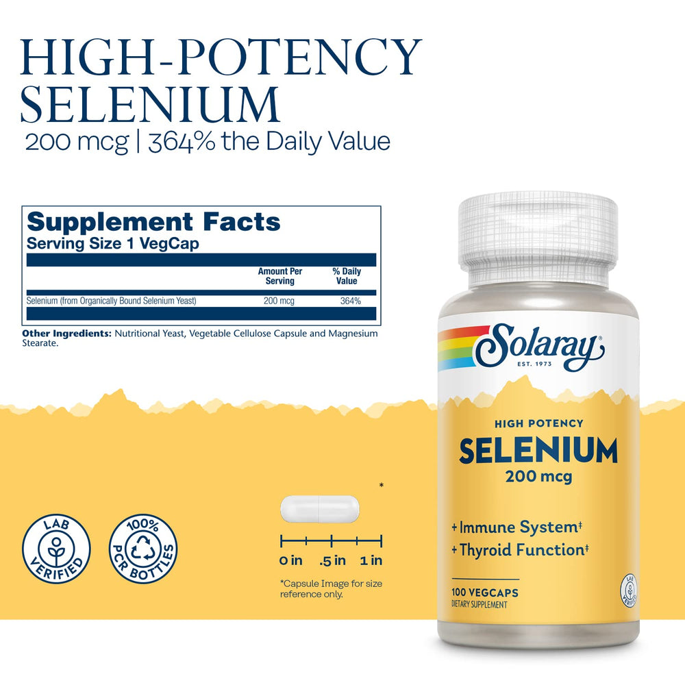 Close-up of Solaray Selenium VegCaps capsules
