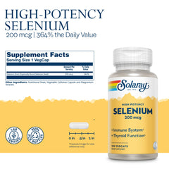 Close-up of Solaray Selenium VegCaps capsules