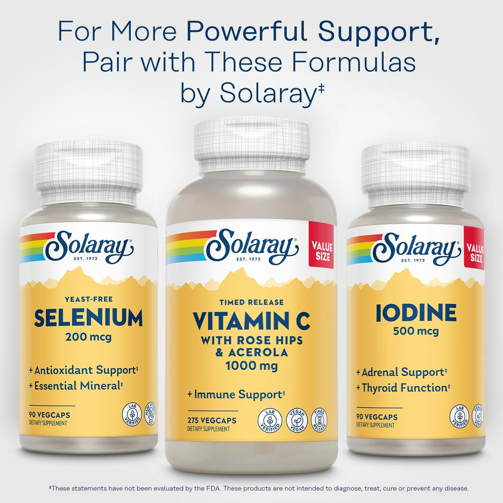 Vegan-friendly Solaray Selenium bottle with packaging