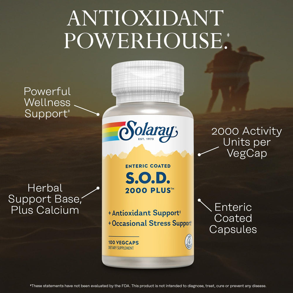 SOLARAY S.O.D. 2000 Plus label and ingredients
