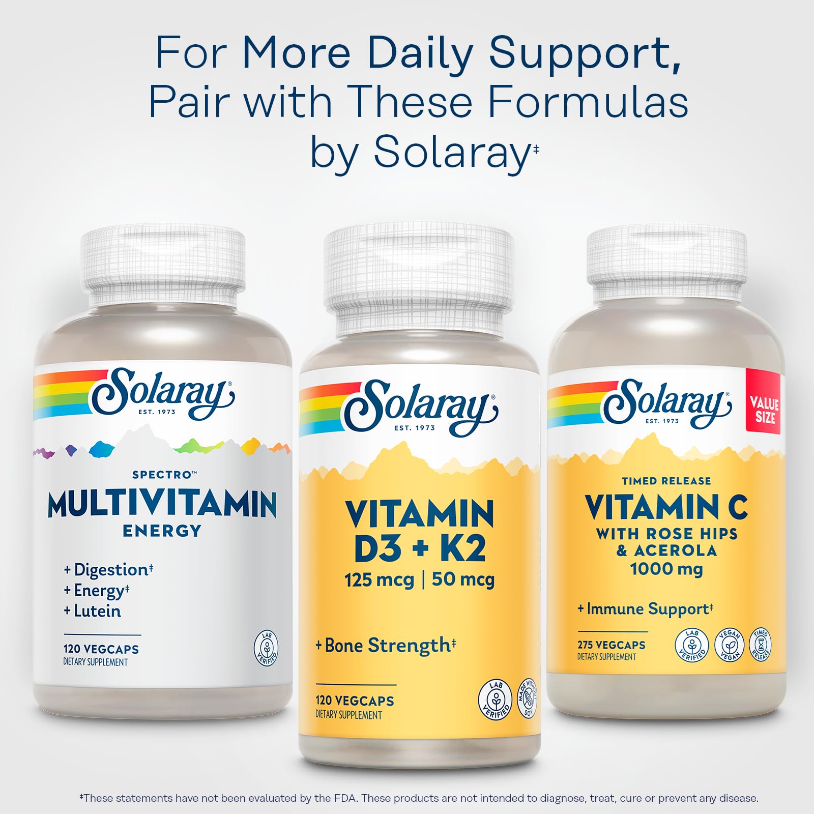 Eco-friendly packaging of SOLARAY Spectro Energy Multivitamin bottle