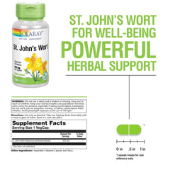 Close-up of SOLARAY St Johns Wort 325 mg label