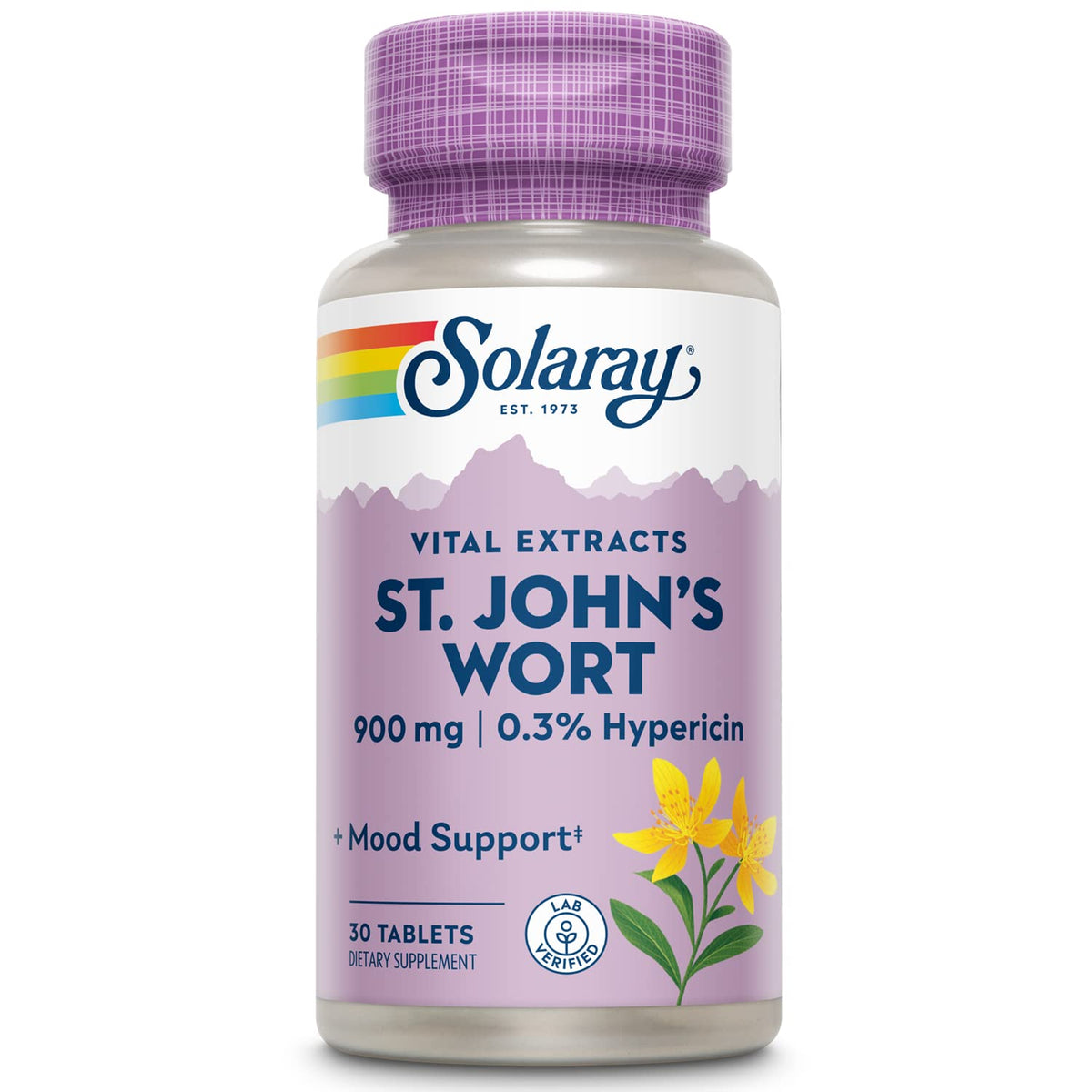 SOLARAY St John's Wort 900 mg bottle – front view