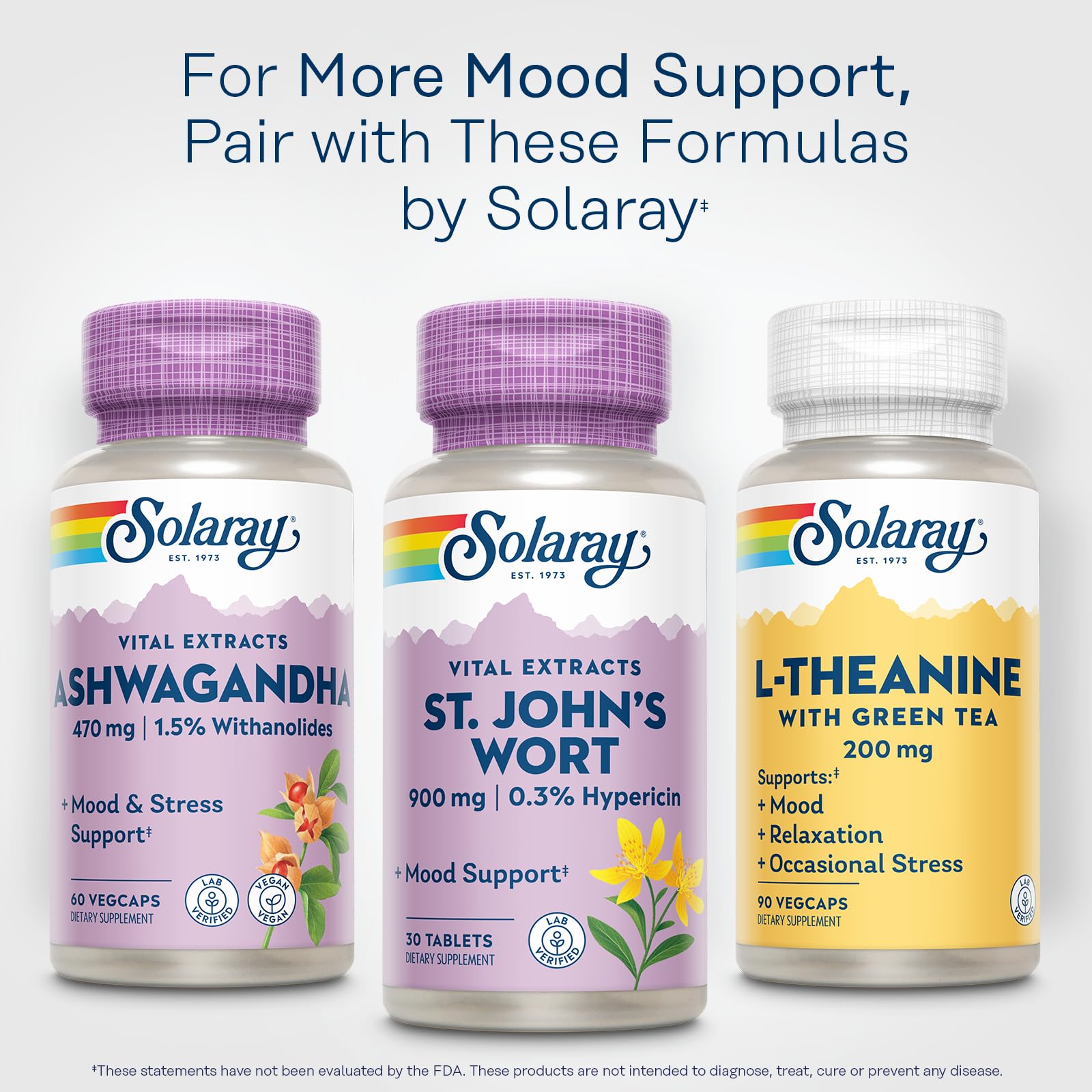Product label and dosage information on SOLARAY bottle