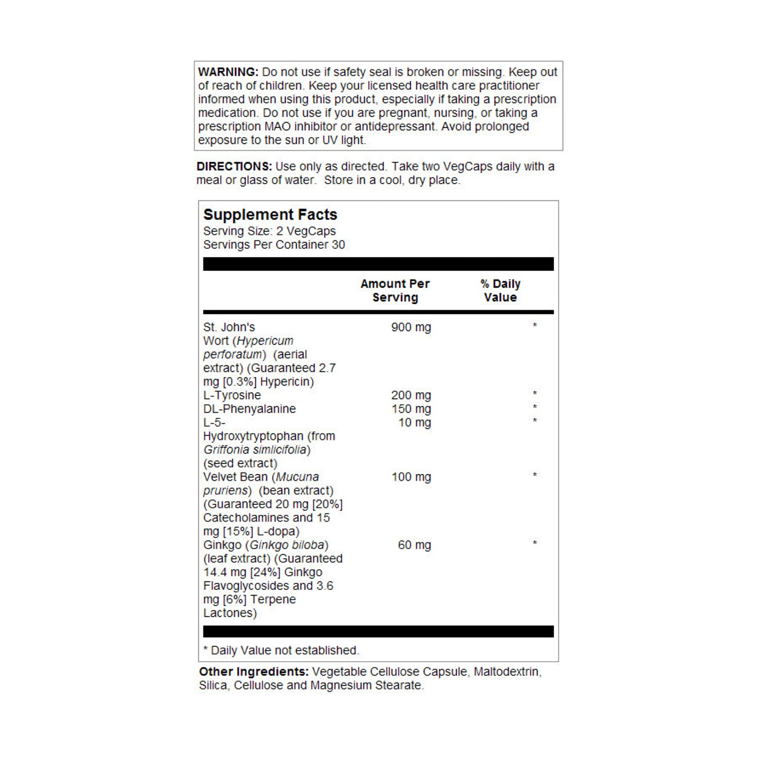 Solaray St. John's Wort 900 mg capsules product image - 60 count