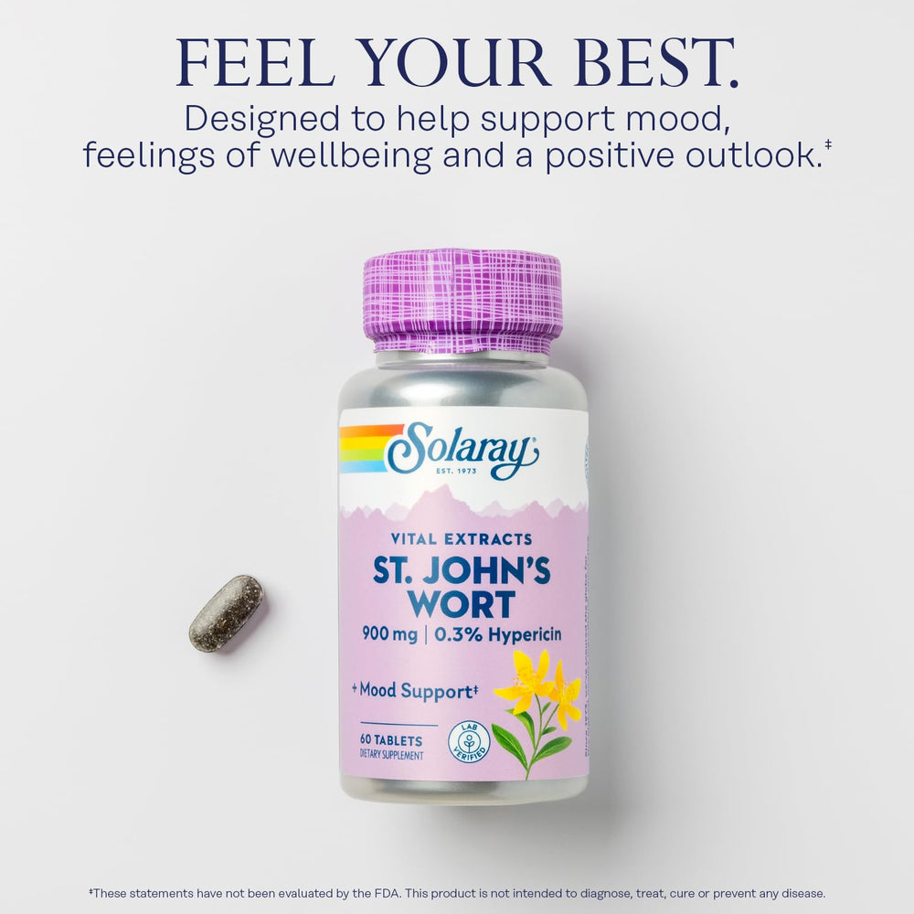 SOLARAY St. Johns Wort 900mg label close-up