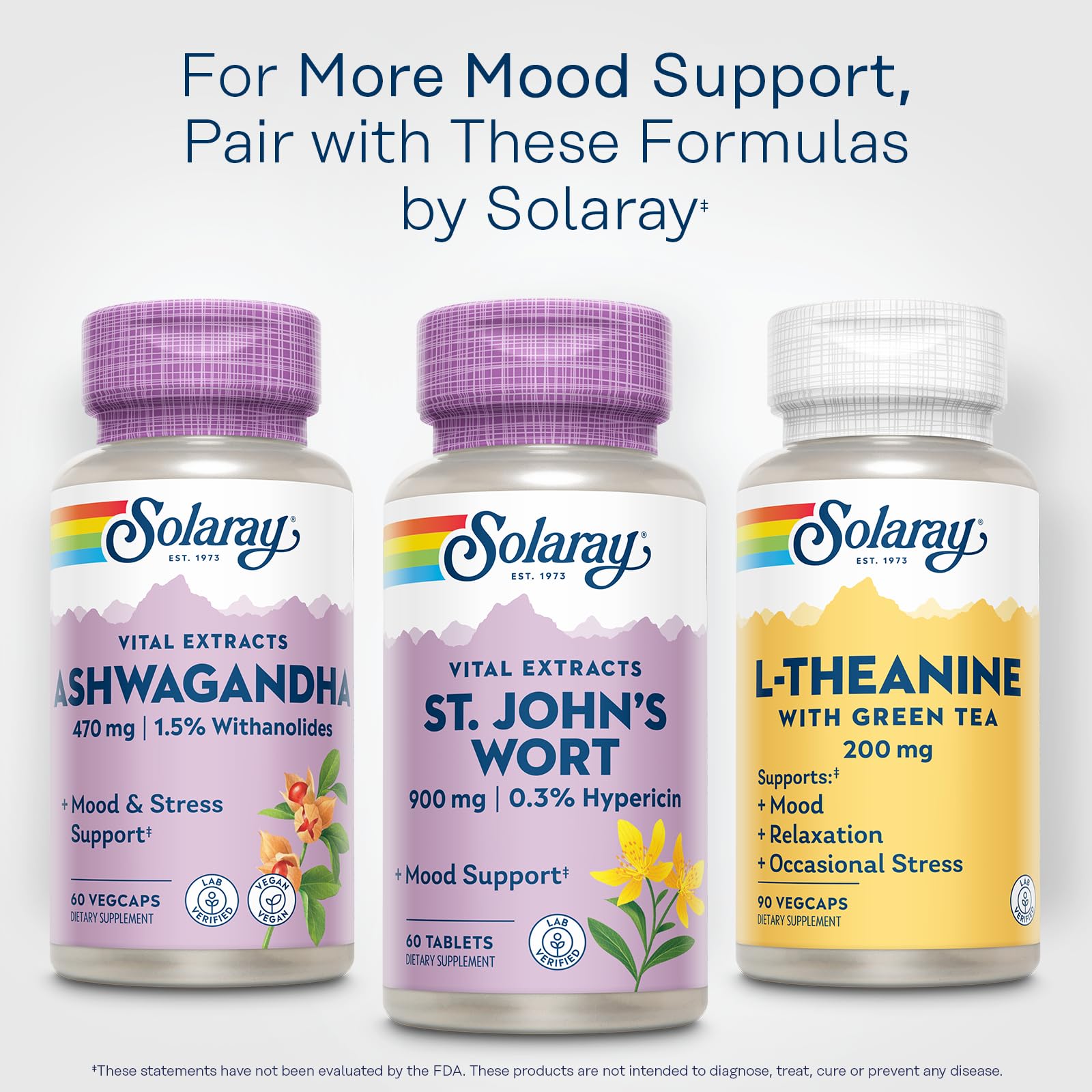 Non-GMO seal on SOLARAY St. Johns Wort 900mg packaging