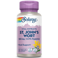 Bottle label for Solaray St. John's Wort Aerial Extract 300 mg