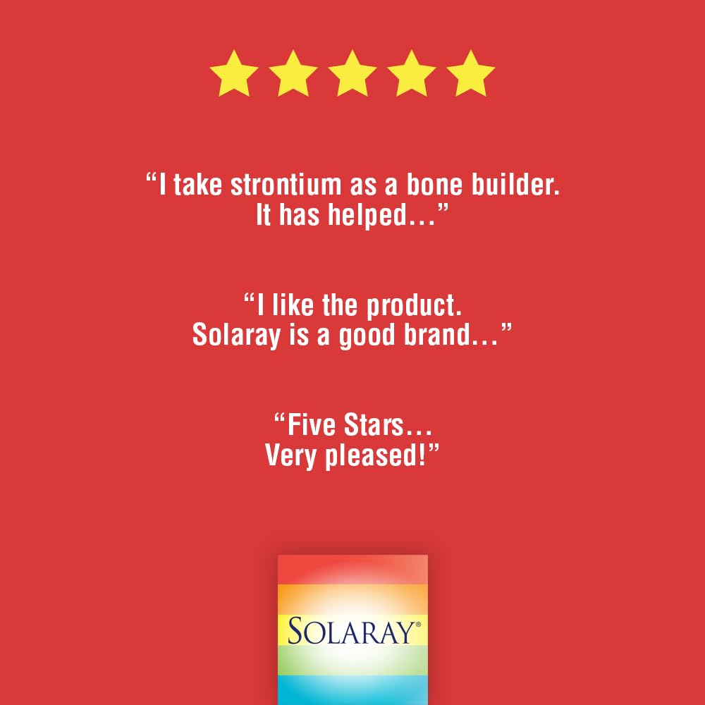 Supplement facts panel for Solaray Strontium Citrate