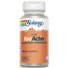 Front view of Solaray Super IbuActin 60 capsules bottle