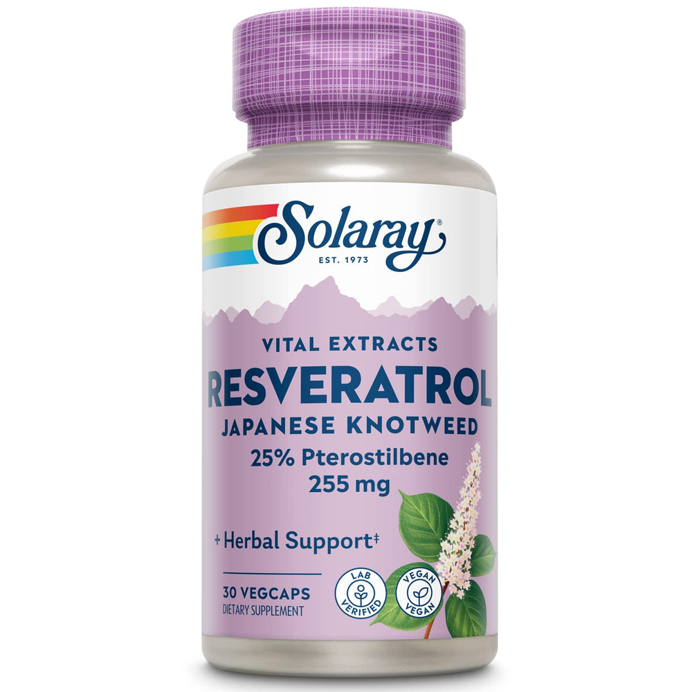 Solaray Super Resveratrol with Pterostilbene 250 mg VCapsules bottle