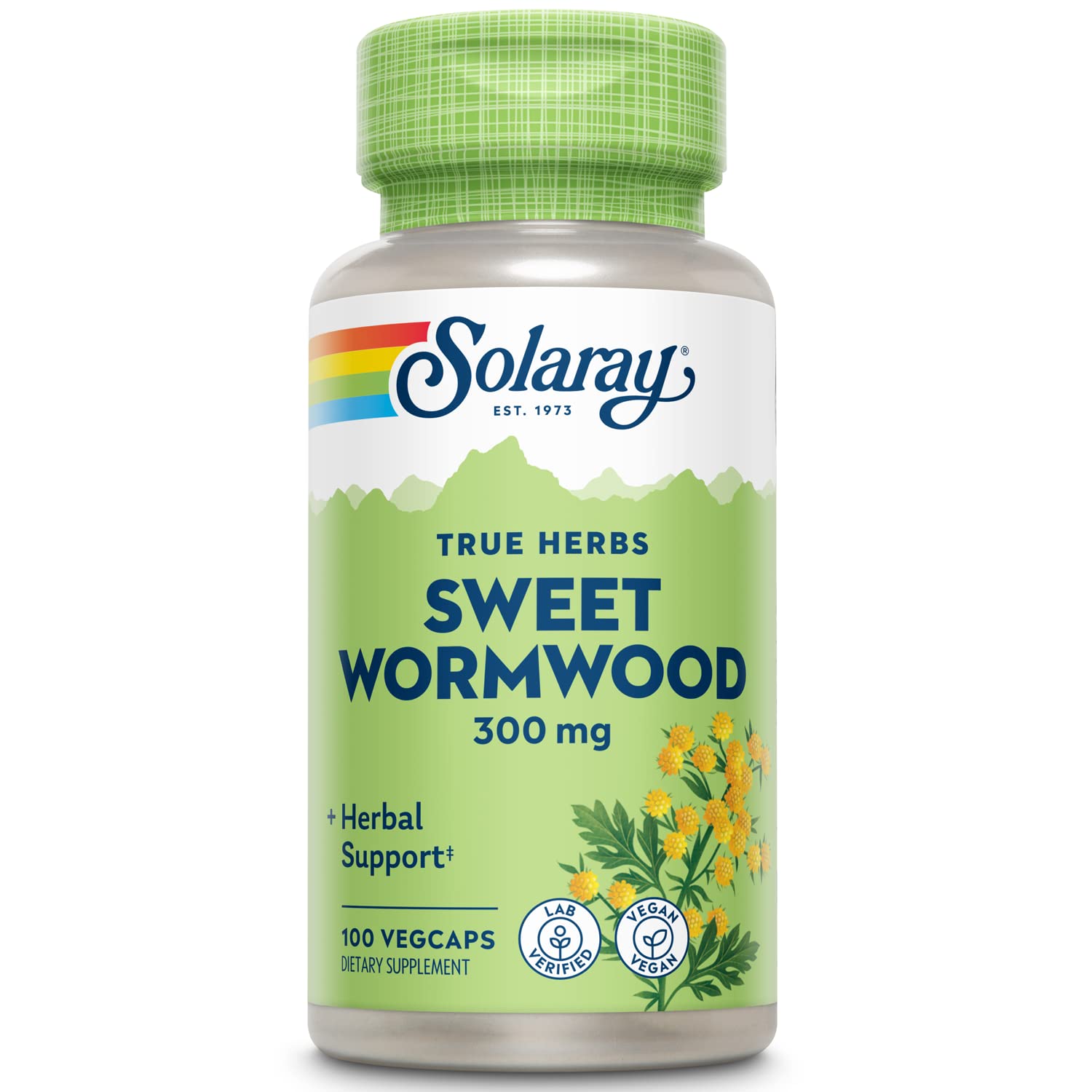SOLARAY Sweet Wormwood Aerial 300mg bottle with Veg Cap