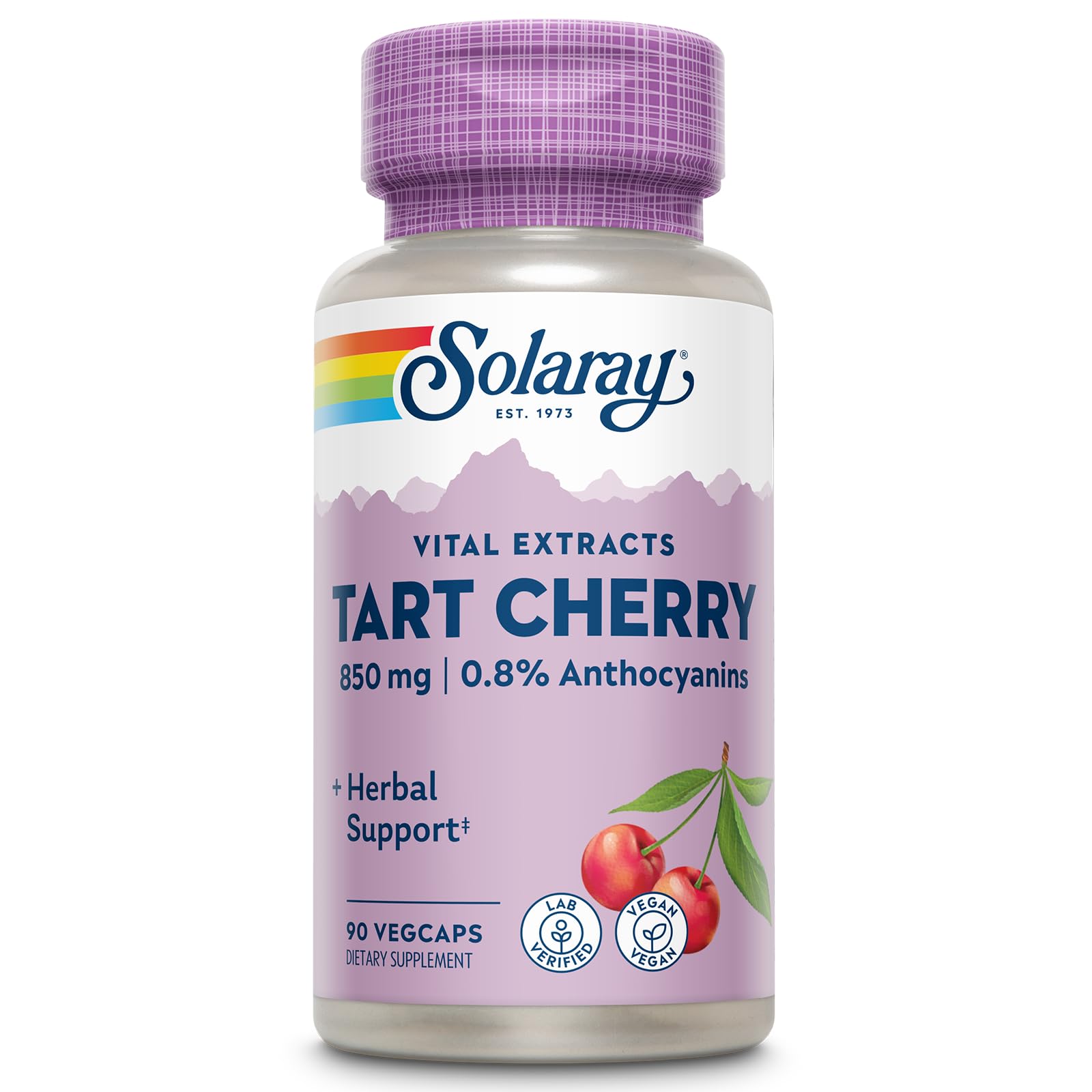 SOLARAY Tart Cherry Capsules 850mg bottle