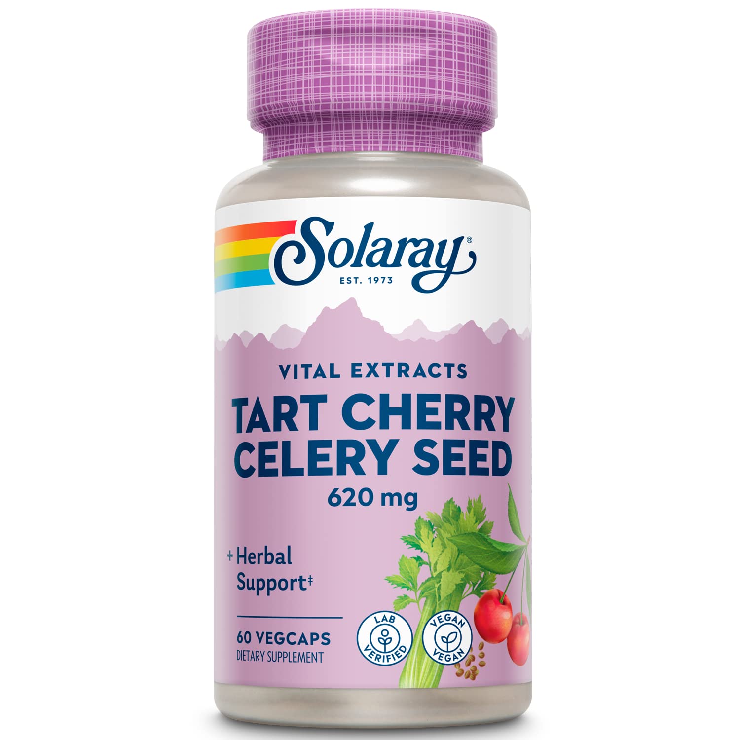 SOLARAY Tart Cherry & Celery Seed 60 VegCaps bottle