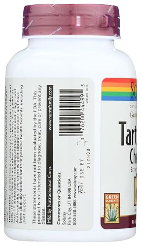 Ingredients list for SOLARAY Tart Cherry Chewables
