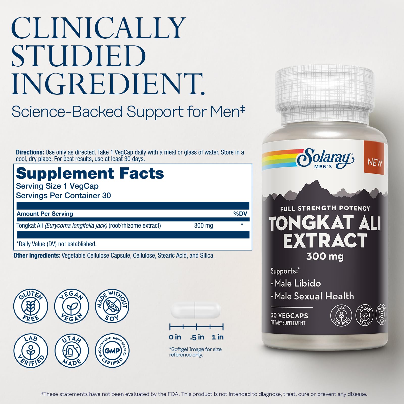 Tongkat Ali 300mg capsules serving 30 capsules