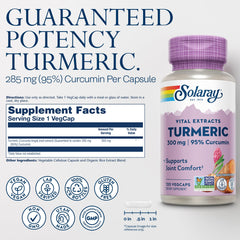 Close-up of SOLARAY Turmeric 300 mg bottle