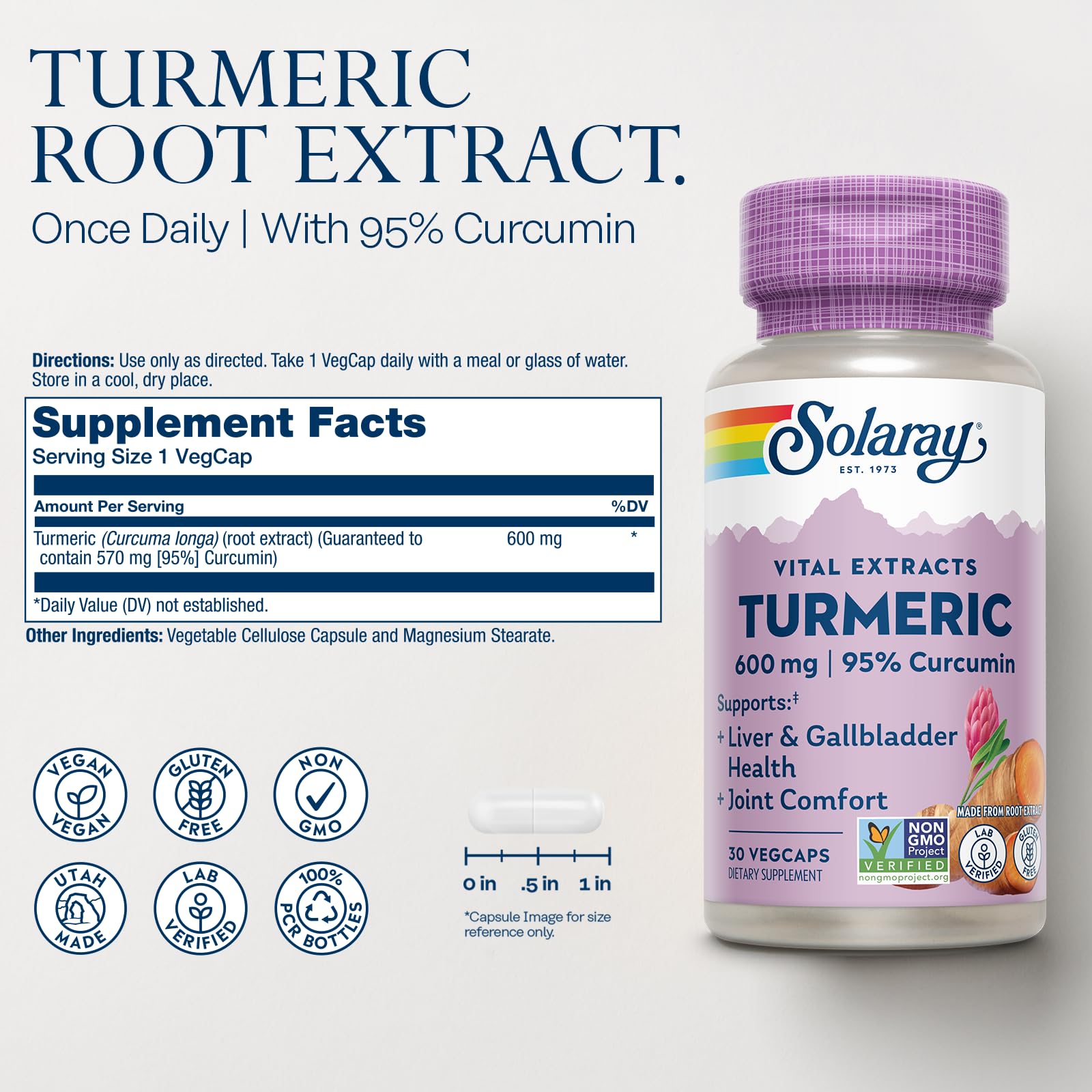 Illustration of turmeric curcumin 600mg with 95% curcuminoids