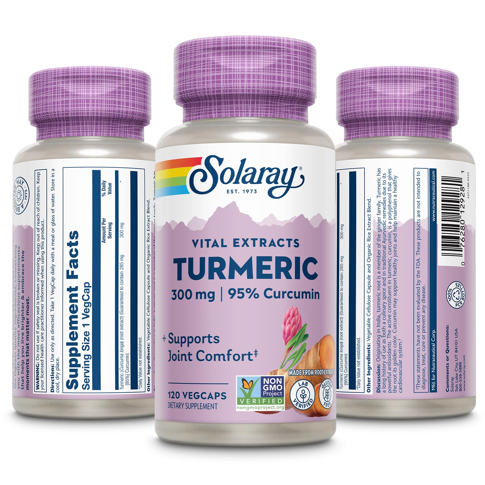 Turmeric capsules showing root extract