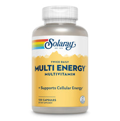 SOLARAY Twice Daily Multi Energy Multivitamin bottle - iron-free, 120 count