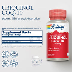 Close-up of ubiquinol CoQ-10 softgels