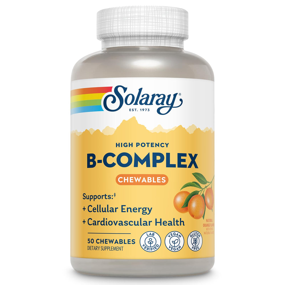 Solaray Vitamin B Complex Orange Chewables bottle label