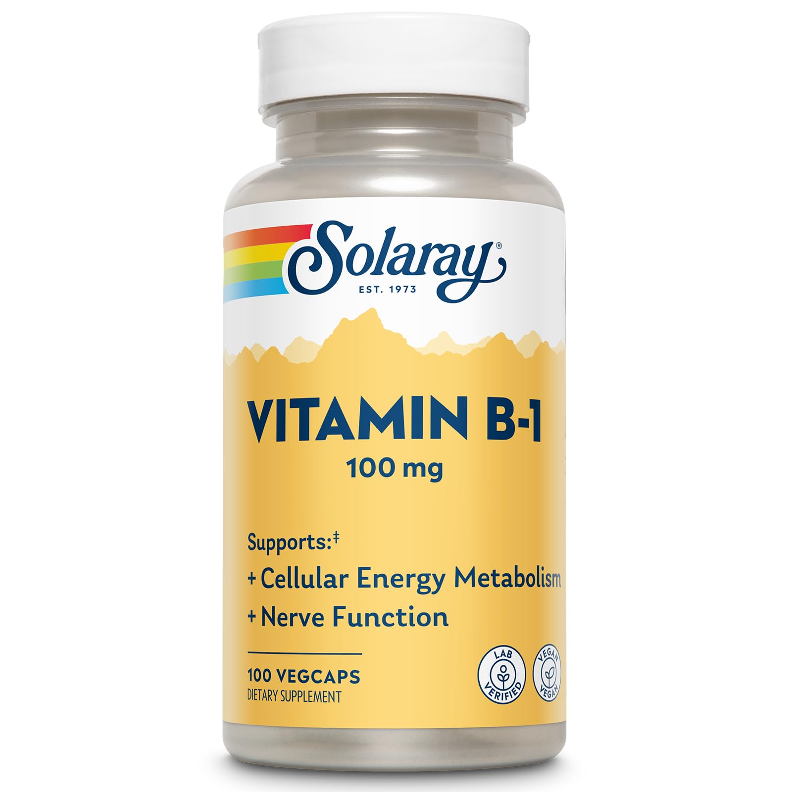 SOLARAY Vitamin B-1 100 mg VegCaps bottle