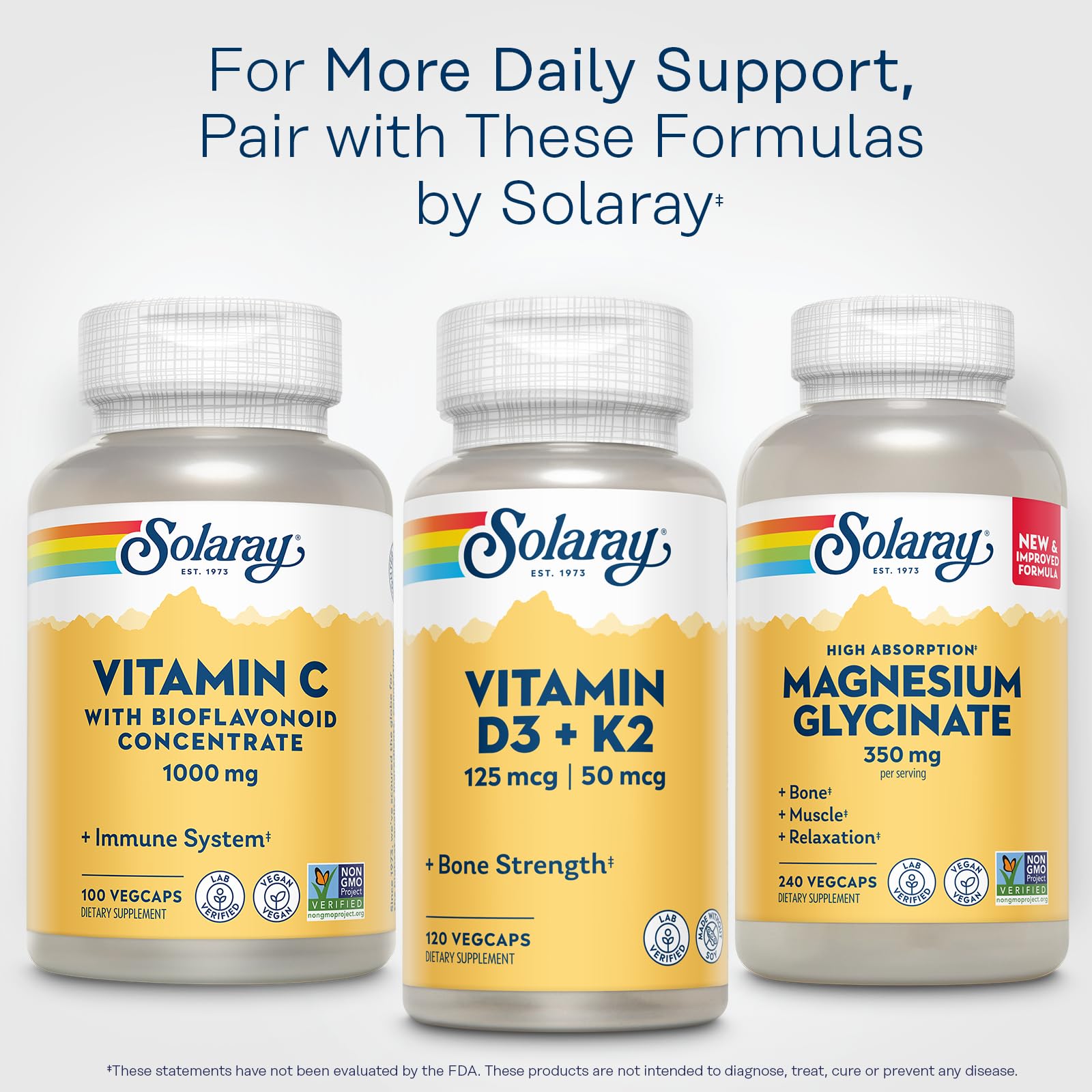 Solaray Vitamin C 1000mg bottle showing 100 servings