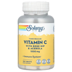 SOLARAY Vitamin C 1000mg Timed Release bottle with Rose Hips and Acerola Bioflavonoids