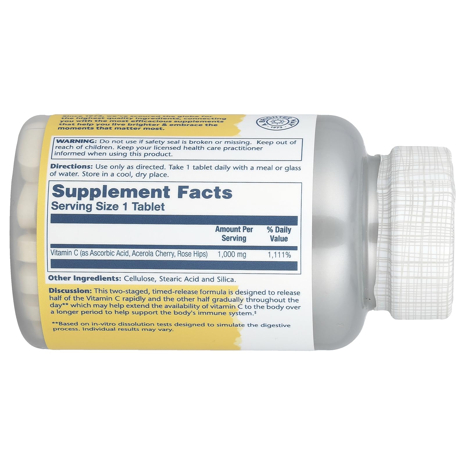 Graphic illustrating two-stage timed-release concept for Vitamin C absorption