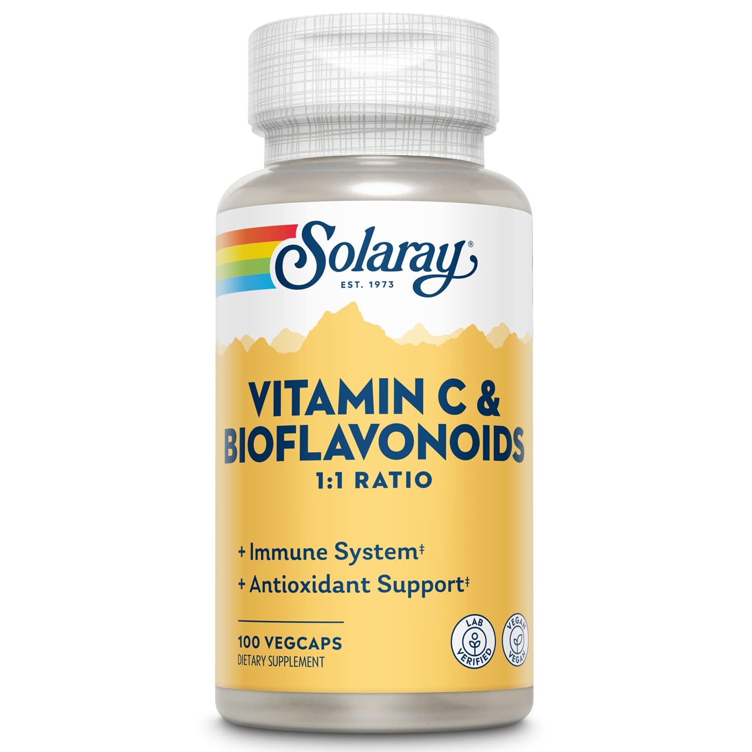 SOLARAY Vitamin C 500mg with Rose Hips and Acerola vegan capsules