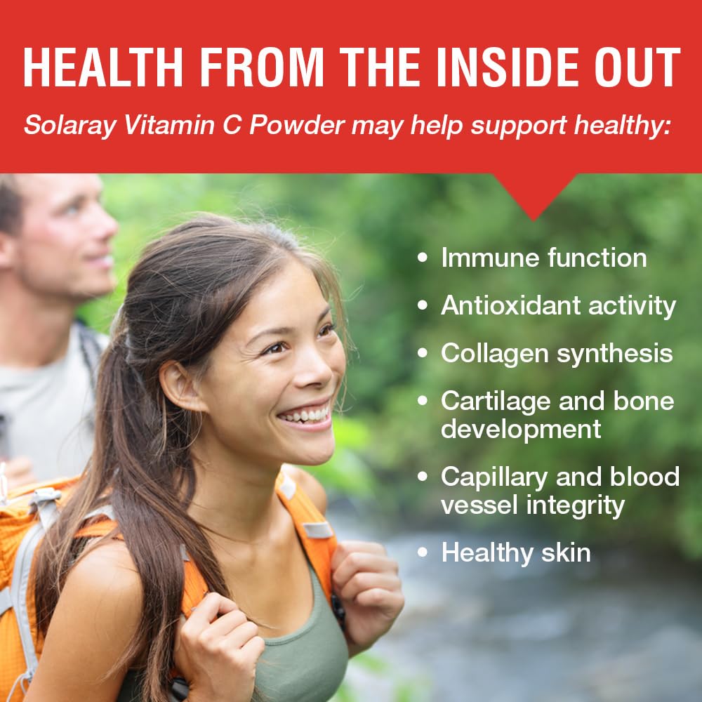 Label on SOLARAY Vitamin C Crystalline Powder 8 oz