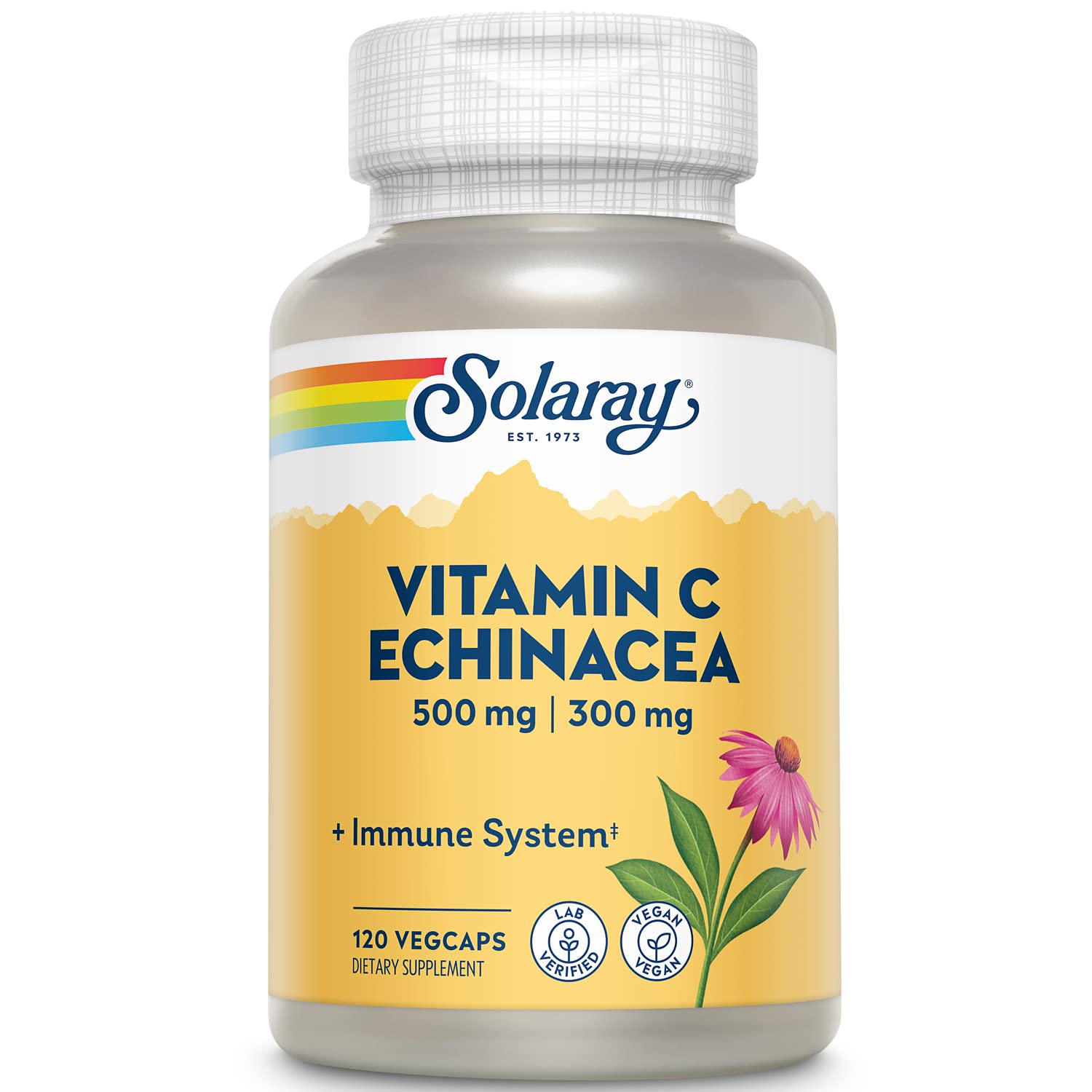 SOLARAY Vitamin C & Echinacea Root bottle front view