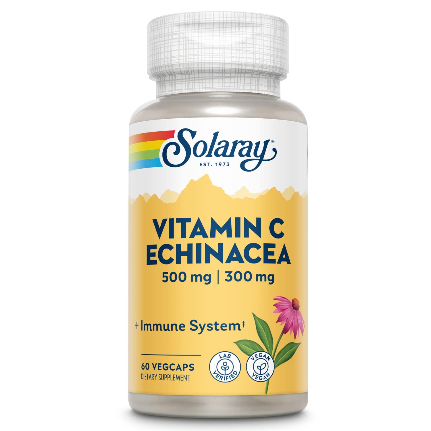 SOLARAY Vitamin C & Echinacea Root bottle label
