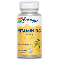 Solaray Vitamin D3 Lozenges Lemon bottle – 60 lozenges