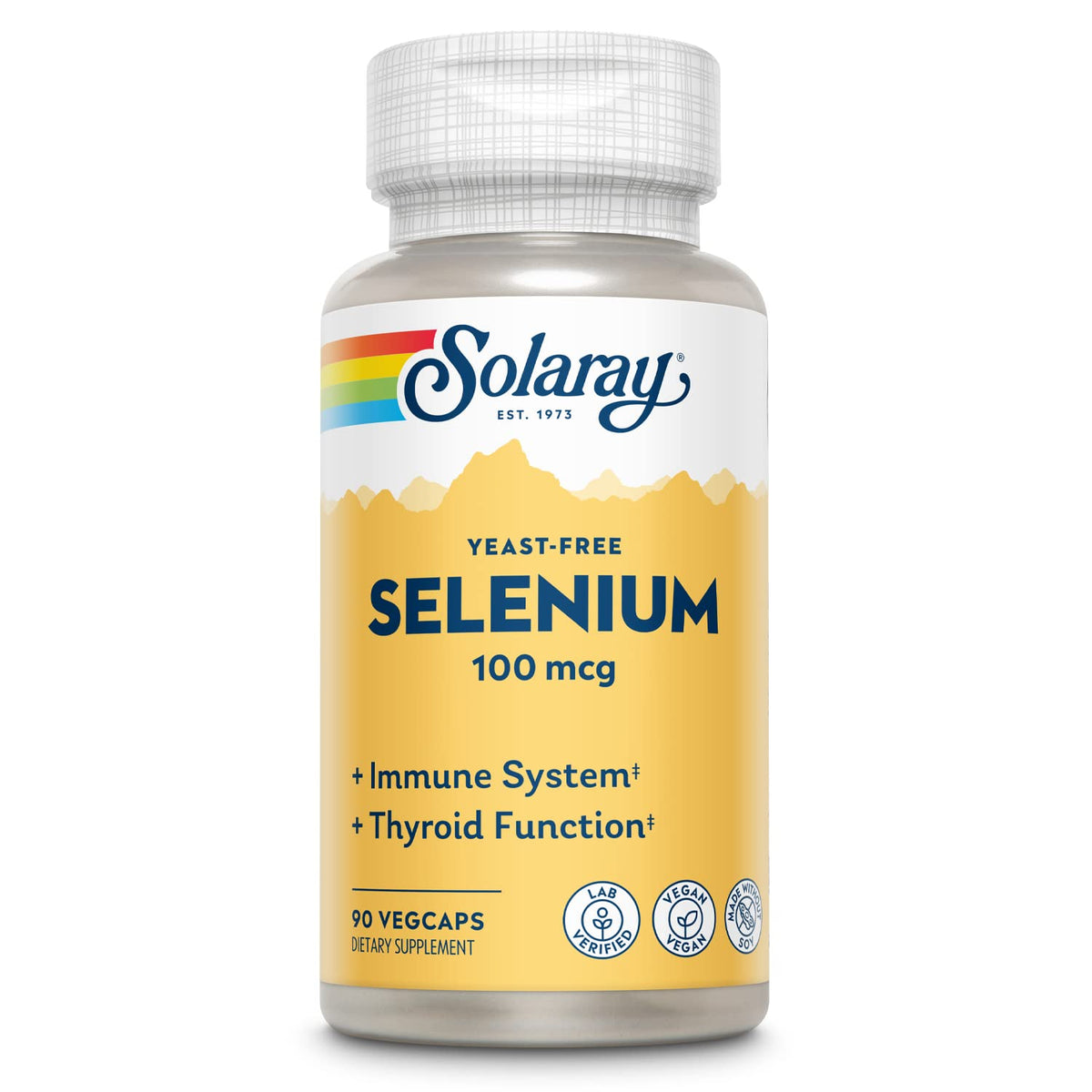 Solaray Yeast-Free Selenium bottle with 90 vegan capsules