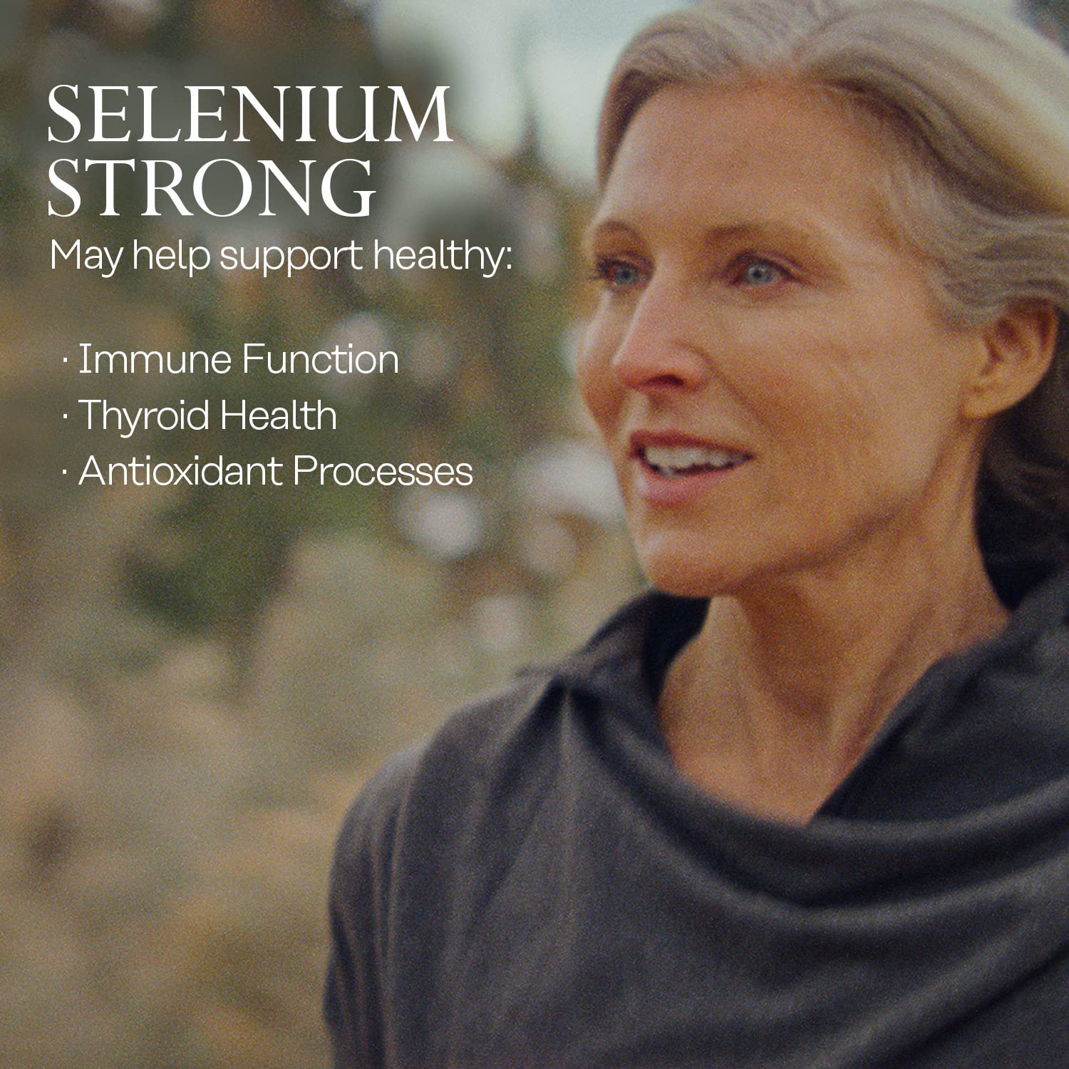 Supplement facts panel for Selenium product