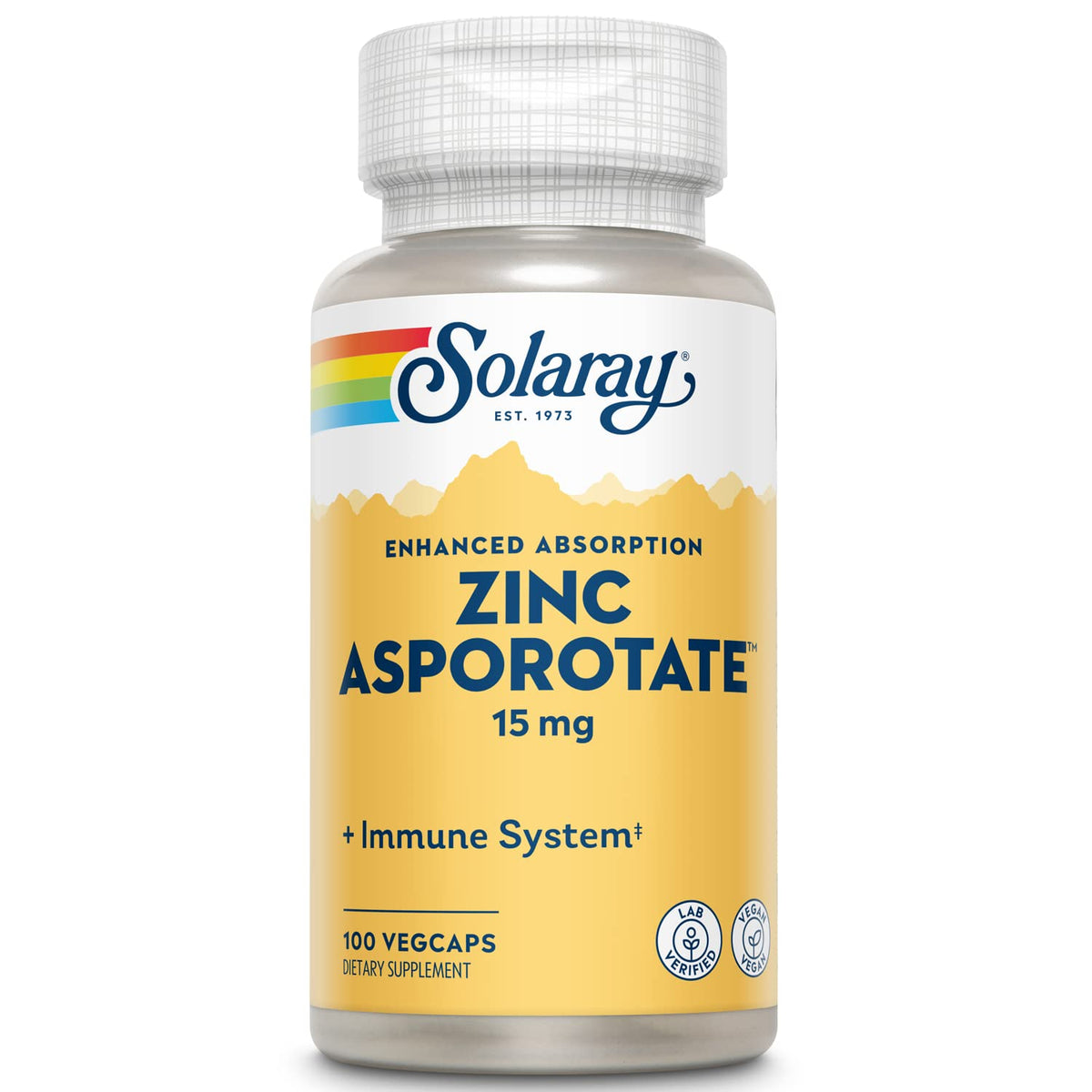 Solaray Zinc Asporotate 15mg Chelated Complex bottle