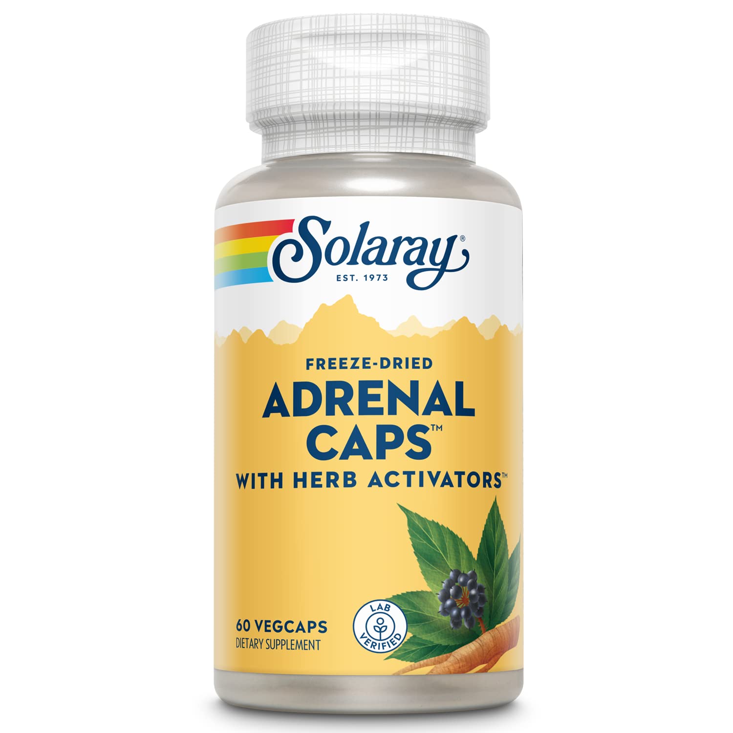 SOLARAY Adrenal Caps bottle on white background