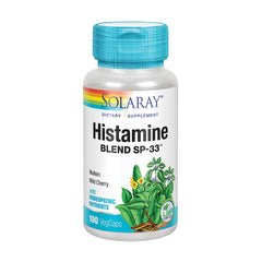 Bottle of SOLARAY Histamine Blend SP-33 on a white background