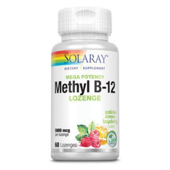 SOLARAY Methyl B12 Lozenge Lemon flavor bottle 60 count (5000 mcg)