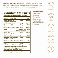 Solgar B-Complex 50 bottle label close-up
